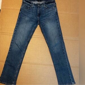 Hollister Jeans Men Slim Straight Blue Dark Faded Wash Denim 30x32 Epic Flex